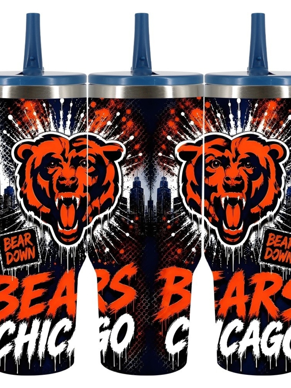 Chicago Bears Insulated Tumbler - Flip Top Straw